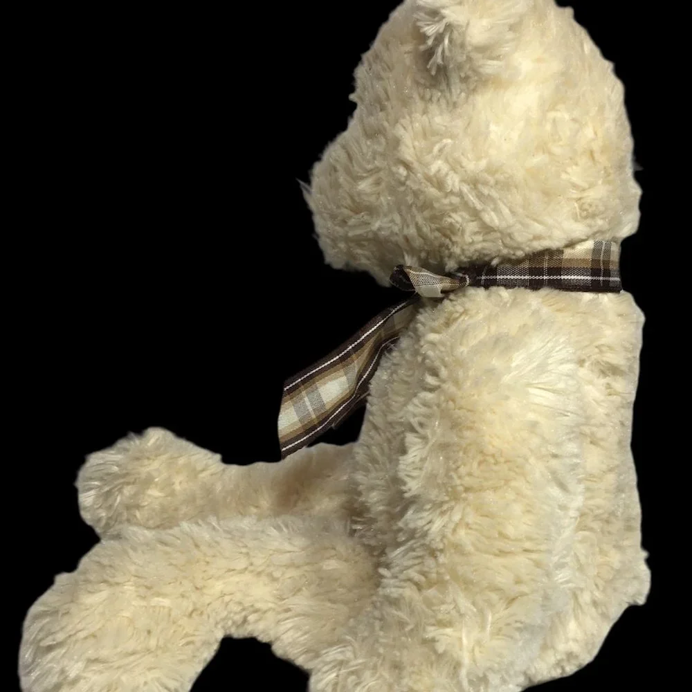 Ty Classic Charisse Ivory Cream Teddy Bear 2006 Beanbag Plush Plaid Bow RARE HTF - Picture 3 of 8